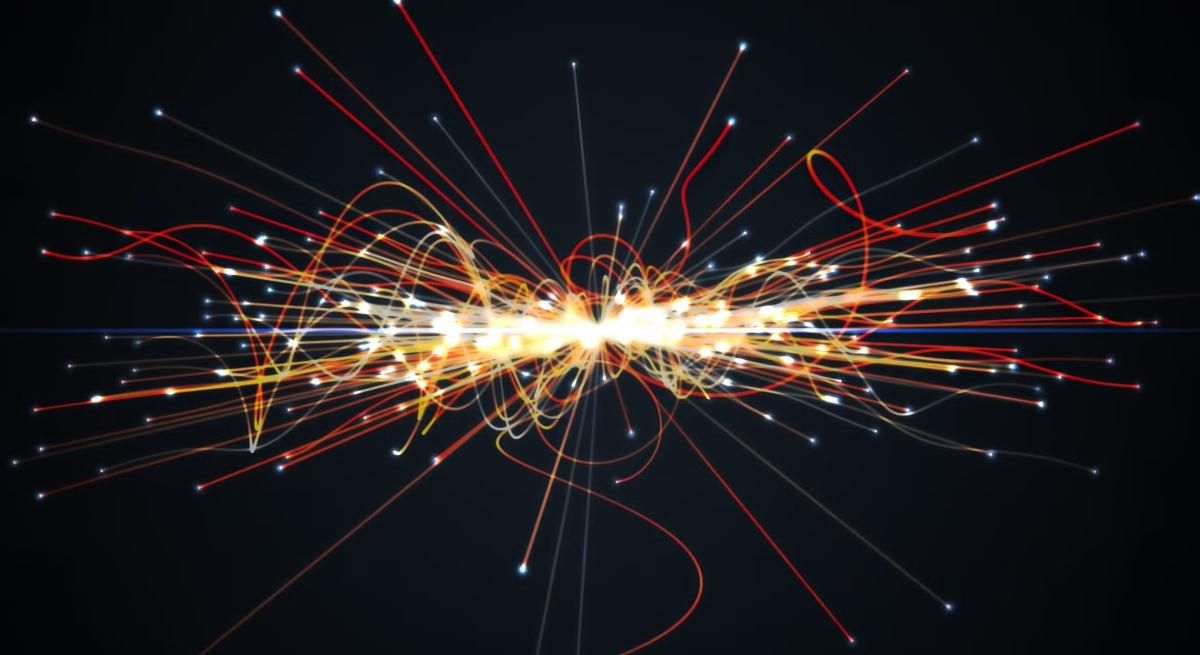 3D rendered illustration of particle collision