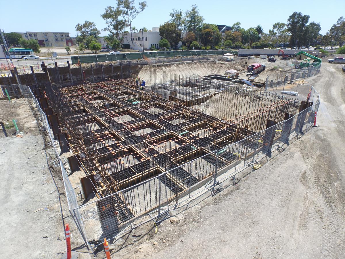 construction site showing a building's foundation in progress