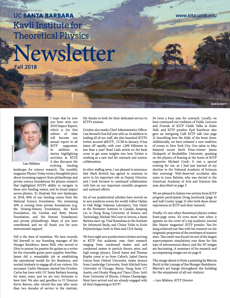 KITP Fall 2018 Newsletter